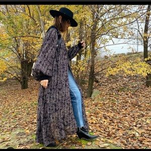 NWT Zara embroidery metallic sequined kimono